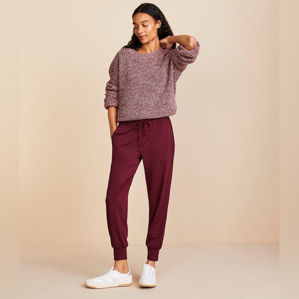Ann Taylor Loft Lou & Grey Maroon Jogger Pants Size Medium